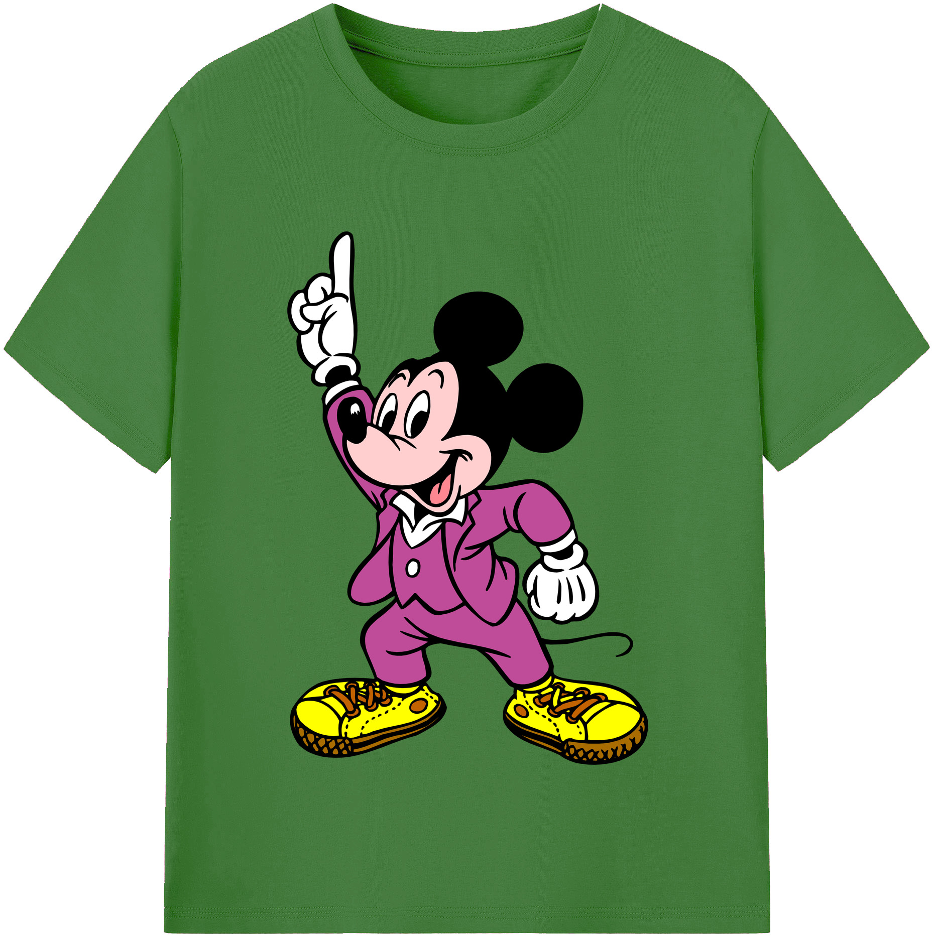 （画像用） ミッキーマウス Mickey Mouse レディースカジュアルプリントTシャツ（綿100％）